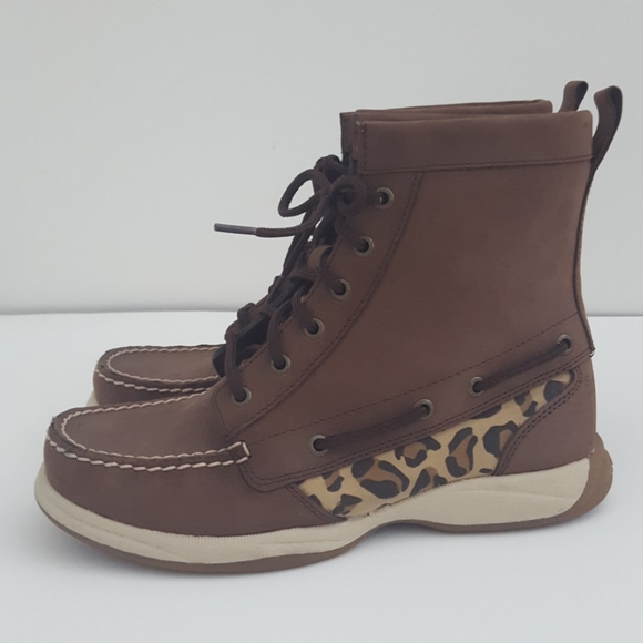 Sperry Top Sider leopard print leather boot 6.5 M - Picture 2 of 8